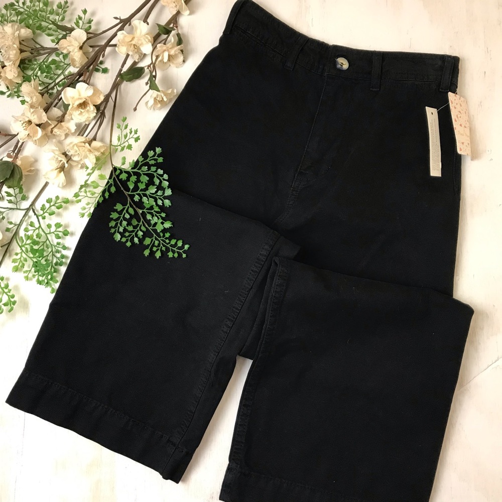 Free People Patti Crop High Waist Black Pant 24 - Picture 3 of 8